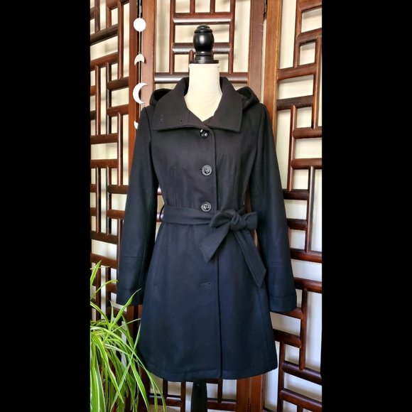 Liz Claiborne Hooded Button up Trench Coat (Size M) - Picture 2 of 9